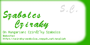 szabolcs cziraky business card